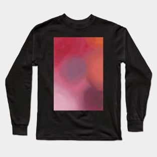 Abstract Circles in Red Long Sleeve T-Shirt